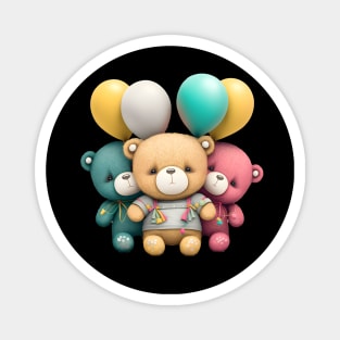 Teddy Bears with Balloons Magnet